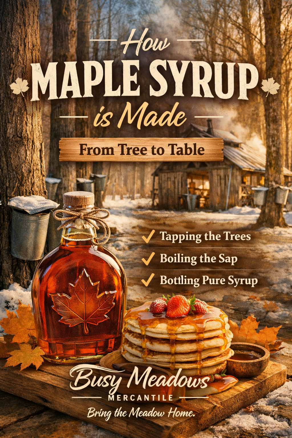 How Maple Syrup Is Made | From Tree to Table Guide | Busy Meadows Mercantile - Step-by-Step Guide