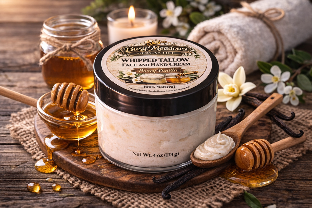 Whipped Tallow Hand and Face Cream - Honey Vanilla