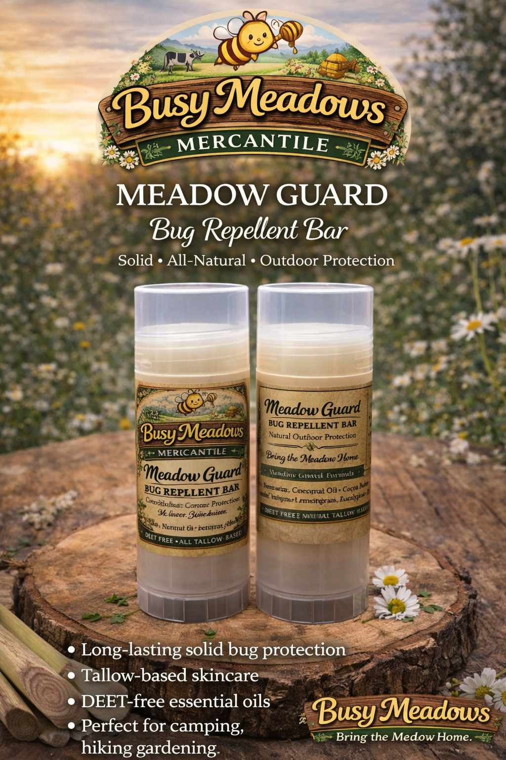 Busy Meadows Mercantile Natural Bug Repellent Bar 2 oz twist up 