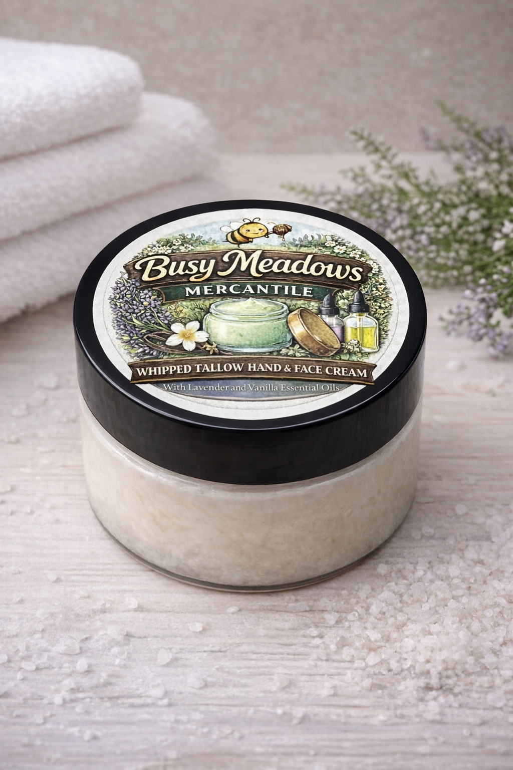 Whipped Tallow Hand and Face Cream - Lavender Vanilla Scent