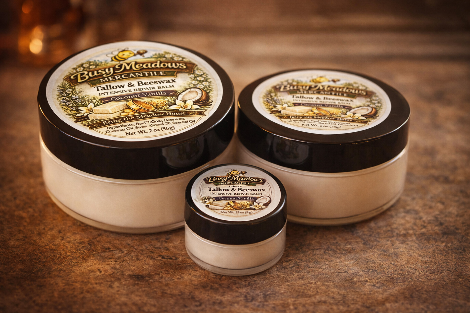 Tallow and Beeswax Intensive Repair Balm - Coconut Vanilla Scent