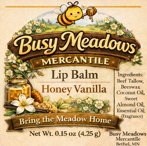 Honey and Vanilla Tallow and Beeswax Lip Balm