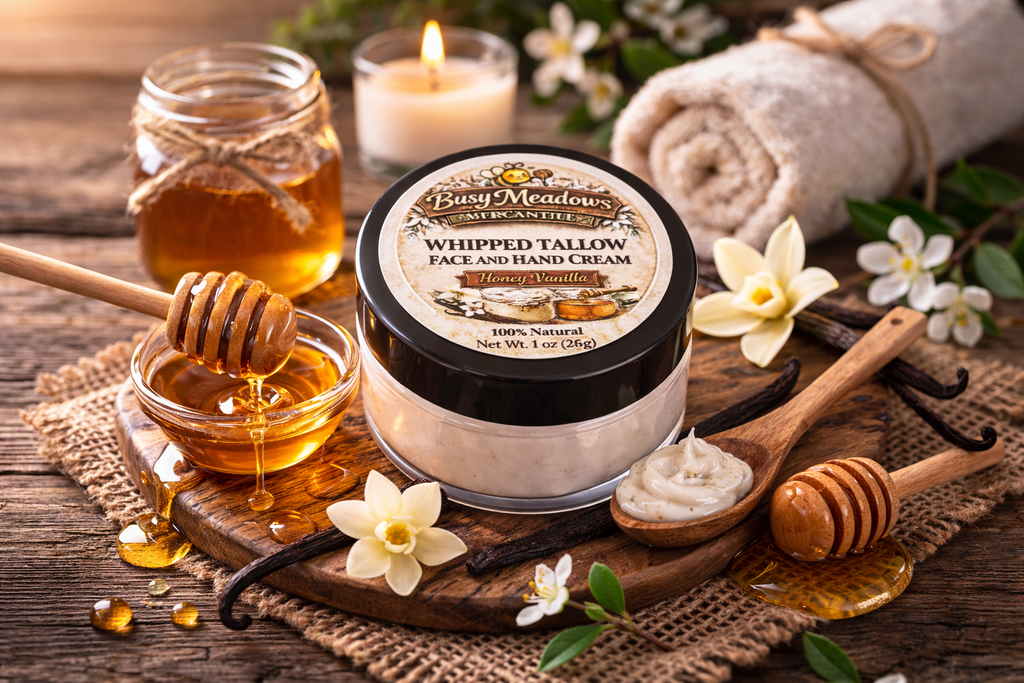 Whipped tallow face and hand cream Honey Vanilla